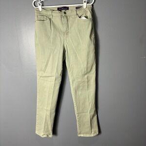 Gloria Vanderbilt Amanda High Rise Tapered Jeans Sage Green Womens 12 Average